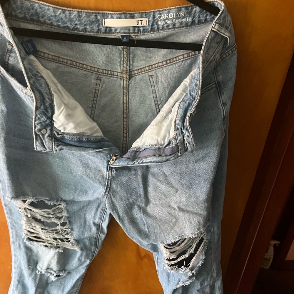 Distressed Blue Jeans